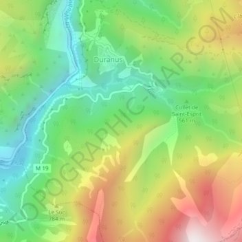 Mapa topográfico Colores, altitud, relieve