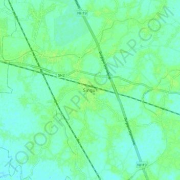 Mapa topográfico Singur, altitud, relieve