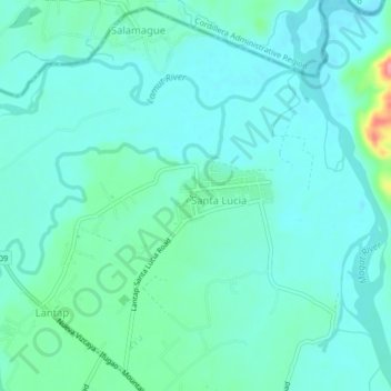 Mapa topográfico Purok 1, altitud, relieve