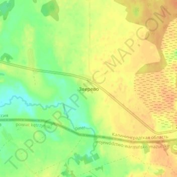 Mapa topográfico Зверево, altitud, relieve