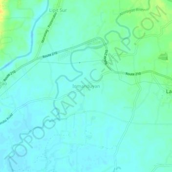 Mapa topográfico Inmanduyan, altitud, relieve
