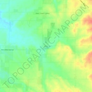 Mapa topográfico Ultra, altitud, relieve