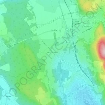 Mapa topográfico Le Charveyron, altitud, relieve