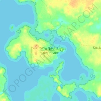 Mapa topográfico Big Trout Lake, altitud, relieve
