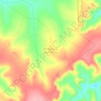 Mapa topográfico Pântano de Santa Cruz, altitud, relieve