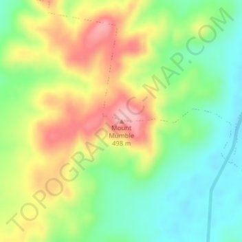 Mapa topográfico Mount Mumble, altitud, relieve