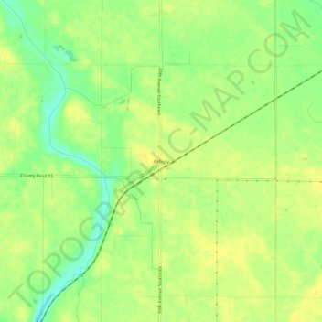 Mapa topográfico Asbury, altitud, relieve