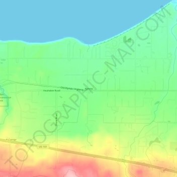 Mapa topográfico Agnew, altitud, relieve