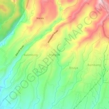Mapa topográfico Matipok, altitud, relieve