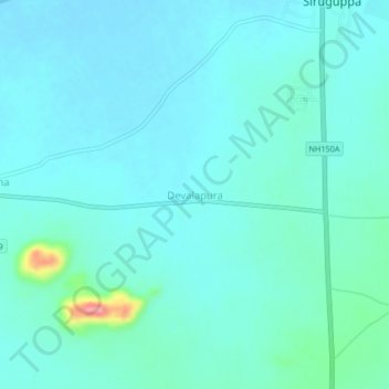 Mapa topográfico Devalapura, altitud, relieve