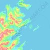 Mapa topográfico Kodiak, altitud, relieve