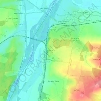 Mapa topográfico La Cité, altitud, relieve