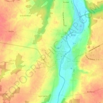 Mapa topográfico La Grange à Rabot, altitud, relieve