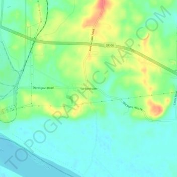 Mapa topográfico Yankeetown, altitud, relieve