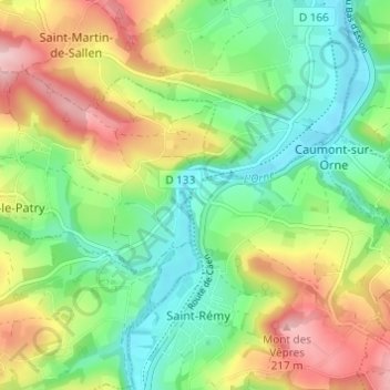 Mapa topográfico Le Pont de la Mousse, altitud, relieve