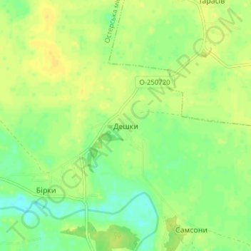 Mapa topográfico Дешки, altitud, relieve