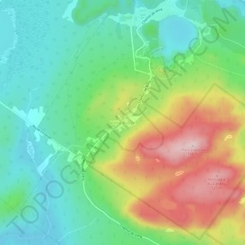 Mapa topográfico Vimy-Ridge, altitud, relieve