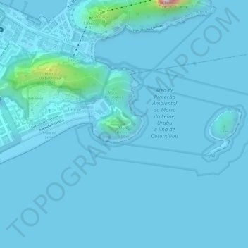 Mapa topográfico Morro do Leme, altitud, relieve