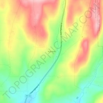Mapa topográfico Rush Run, altitud, relieve