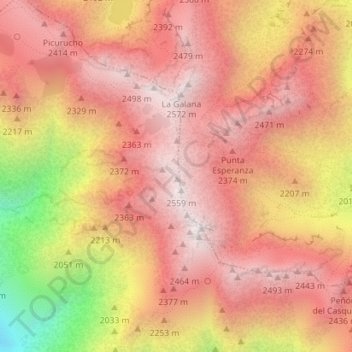 Mapa topográfico Sistema Central, altitud, relieve