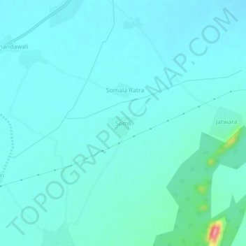Mapa topográfico Somli, altitud, relieve
