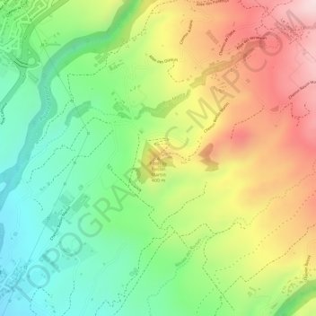 Mapa topográfico Piton de Bassin Martin, altitud, relieve