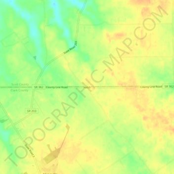 Mapa topográfico Nabb, altitud, relieve