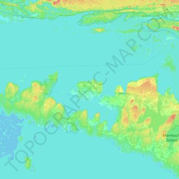 Mapa topográfico Barrie Island, altitud, relieve
