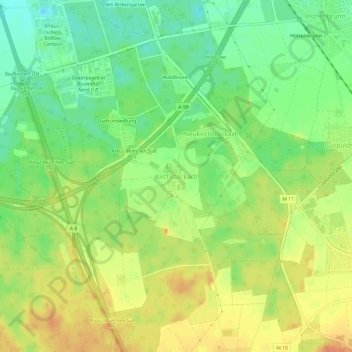 Mapa topográfico Kirchstockach, altitud, relieve