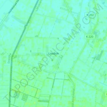 Mapa topográfico Lindloh, altitud, relieve