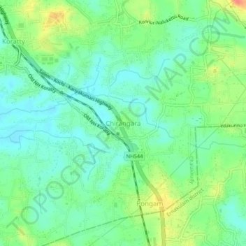 Mapa topográfico Chirangara, altitud, relieve