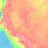 Mapa topográfico Gobernación de Tabuk, altitud, relieve