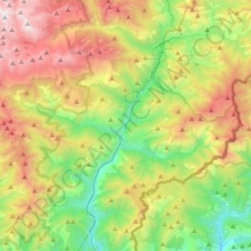 Mapa topográfico Saorge, altitud, relieve