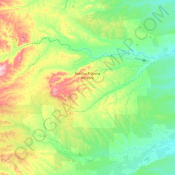 Mapa topográfico Rancho Tehama Reserve, altitud, relieve