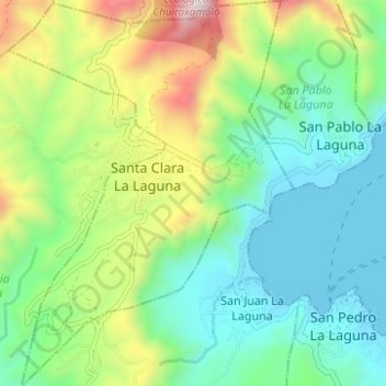Mapa topográfico Santa Clara La Laguna, altitud, relieve