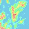 Mapa topográfico Burnaby Island, altitud, relieve