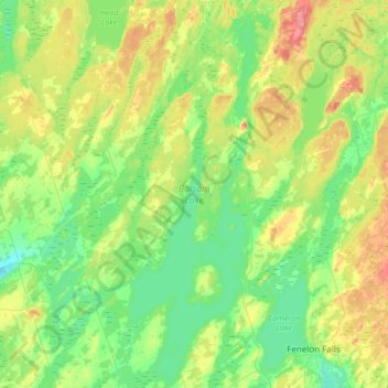 Mapa topográfico Balsam Lake, altitud, relieve