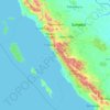 Mapa topográfico Sumatera Barat, altitud, relieve