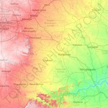 Mapa topográfico Musi, altitud, relieve