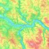 Mapa topográfico Passau, altitud, relieve