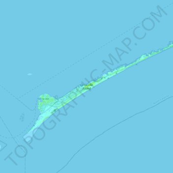 Mapa topográfico Ocracoke Island, altitud, relieve
