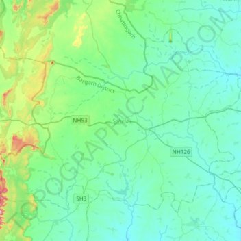 Mapa topográfico Sohela, altitud, relieve