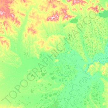 Mapa topográfico Абыйский наслег, altitud, relieve