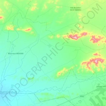 Mapa topográfico Bourrous, altitud, relieve