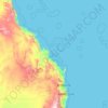 Mapa topográfico Coral Sea Islands, altitud, relieve