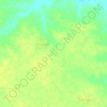 Mapa topográfico Narsinghgarh, altitud, relieve