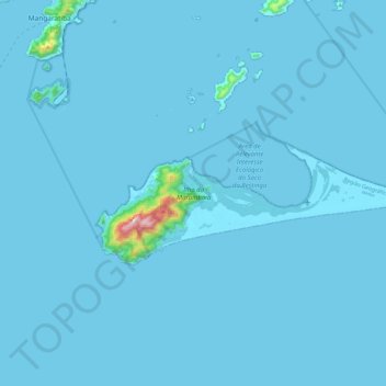 Mapa topográfico Ilha da Marambaia, altitud, relieve