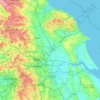 Mapa topográfico Yorkshire and the Humber, altitud, relieve