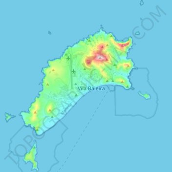 Mapa topográfico Porto Santo, altitud, relieve
