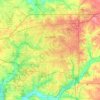 Mapa topográfico Springfield, altitud, relieve